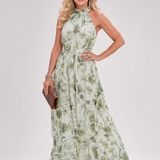 Guinevere | Vestido Midi con Falda Fluida y Estampado Floral