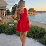 Felicity | Vestido Mini Sin Mangas con Falda Estructurada