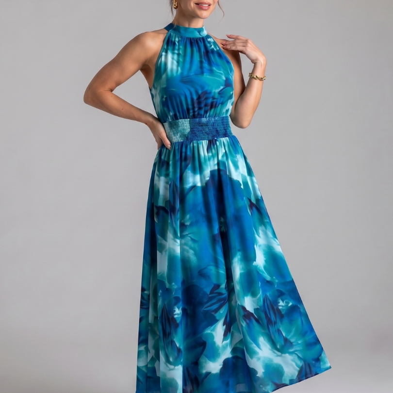 Olivia | Vestido Midi de Talla Única con Diseño Abstracto