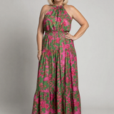 Rowen | Vestido Midi con Cuello Halter y Drapado