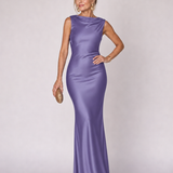 Virella | Vestido Maxi Sin Mangas Ajustado con Escote Barco