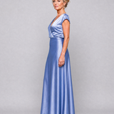 Samouse | Vestido Maxi con Cuerpo Envolvente y Mangas Cortas