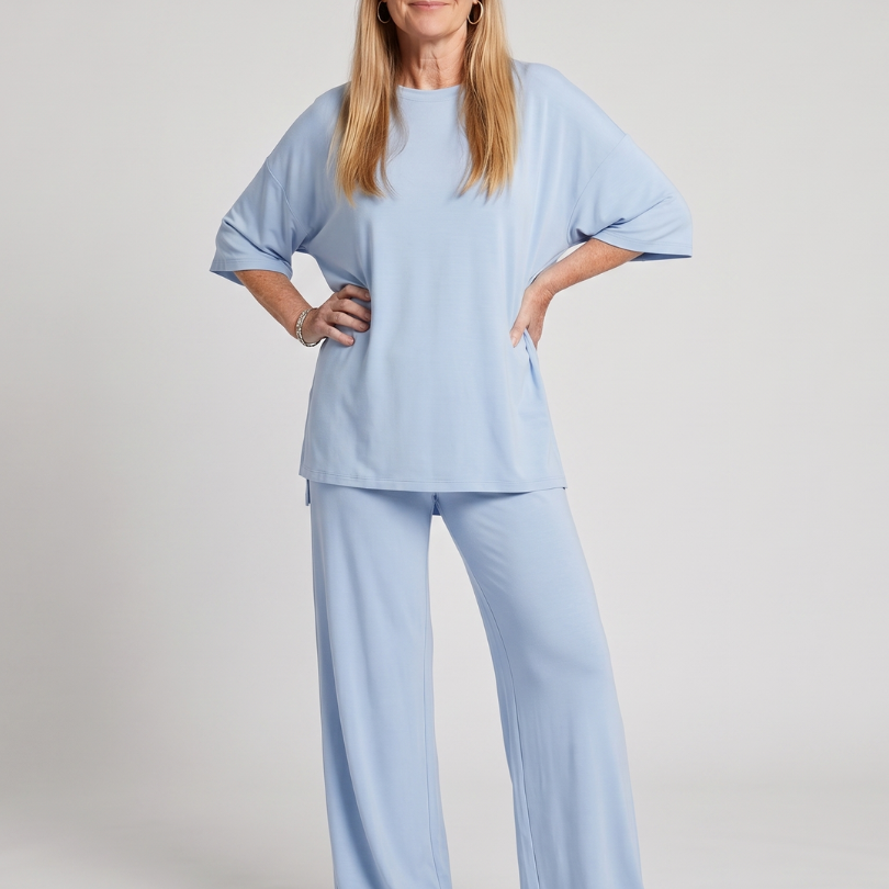 Ramse | Conjunto de Top de Manga Corta Oversized y Pantalones de Pierna Ancha