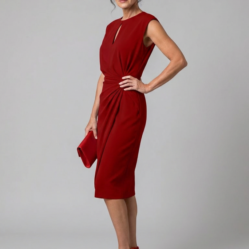 Jamil | Vestido Midi con Detalle de Llave Elegante