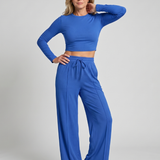 Avam | Conjunto de Top Corto de Manga Larga y Pantalones