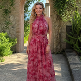 Avien | Suave Vestido Midi con Cuello Halter