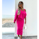 Senna | Conjunto de Top Off-Shoulder y Falda Midi