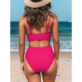 Jodi | Bikini de Corte Alto con Escote en V y Detalles Divertidos