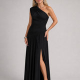 Evadra | Vestido Maxi con Cuerpo Drapado de Un Solo Hombro