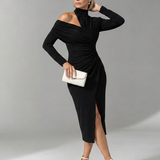Viano | Vestido Midi Draped de Un Solo Hombro