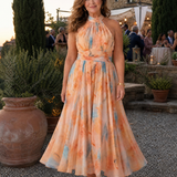 Elin | Suave Vestido Midi con Cuello Halter