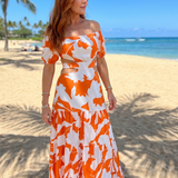 Orelina | Vestido Maxi con Cintura Definida y Hombros al Descubierto