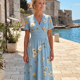 Marion | Vestido Midi de Manga Corta con Diseño Floral