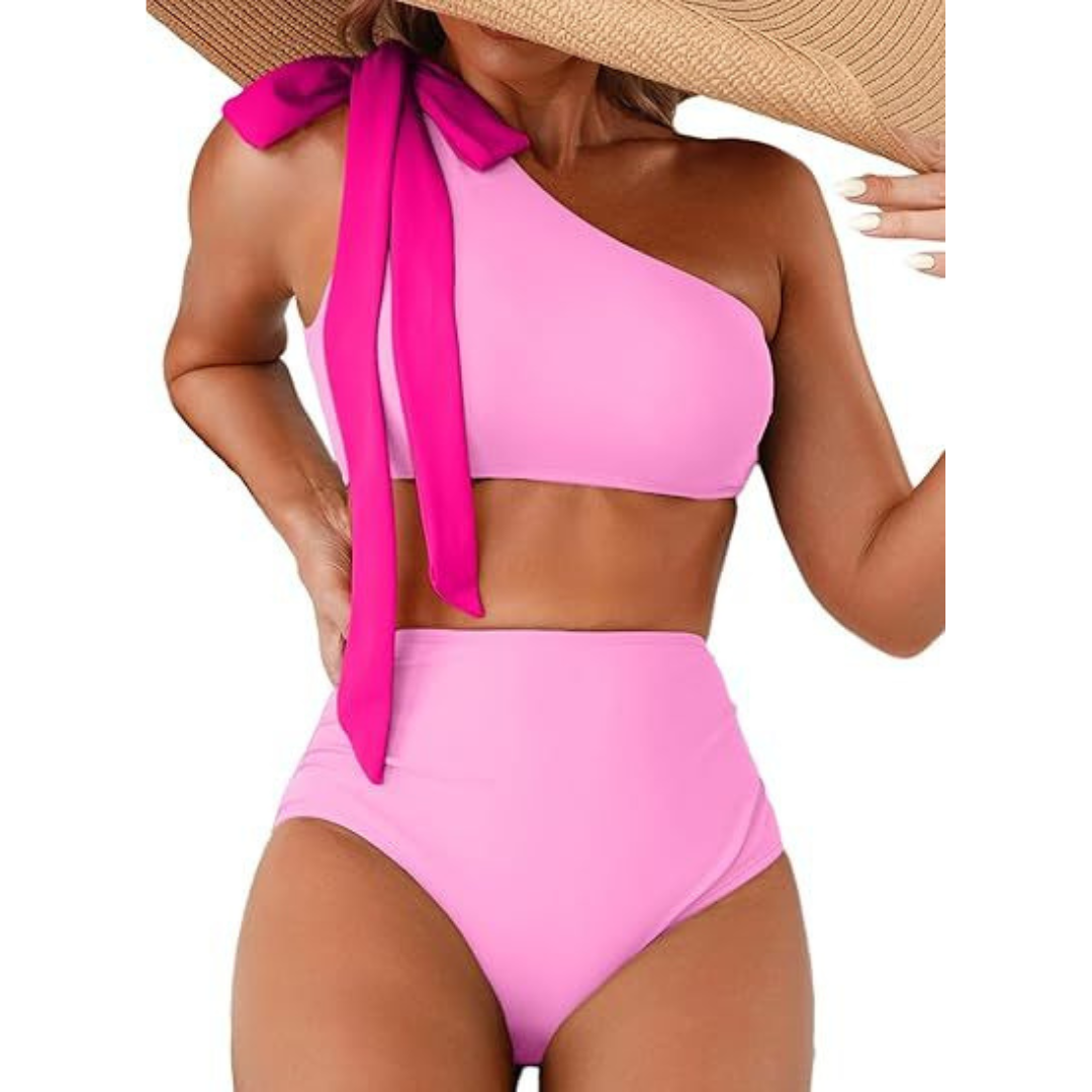 Marit | Bikini de Tiro Alto con Un Solo Hombro
