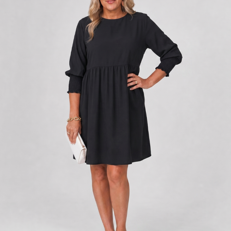 Corinne | Mini Vestido de Manga Larga con Puños Fruncidos