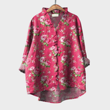 Tara | Blusa de lino floral elegante