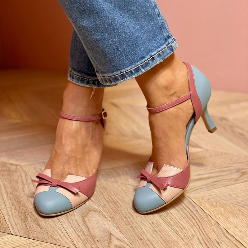 Bellarosa | Zapatillas de punta redonda con nudo y tiras