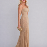 Zephyra | Maxi Dress in Crochet with Fringe Detail and Halter Neck