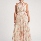Aurelle | Vestido Midi Floral con Escote Halter