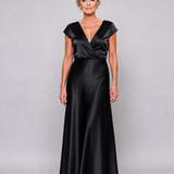 Samouse | Vestido Maxi con Cuerpo Envolvente y Mangas Cortas