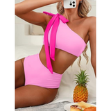 Marit | Bikini de Tiro Alto con Un Solo Hombro