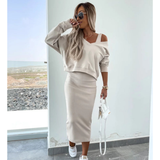 Senna | Conjunto de Top Off-Shoulder y Falda Midi