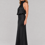 Nopal | Vestido Midi Sin Mangas con Cuello Drapado Elegante