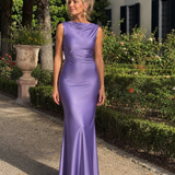 Virella | Vestido Maxi Sin Mangas Ajustado con Escote Barco