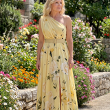 Manios | Vestido Maxi de Un Hombro con Estampado Floral