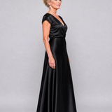 Samouse | Vestido Maxi con Cuerpo Envolvente y Mangas Cortas