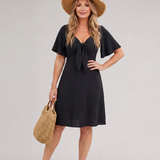 Silum | Vestido Mini de Manga Corta con Falda Amplia
