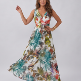 Zake | Vestido Midi Sin Mangas con Cintura Alta
