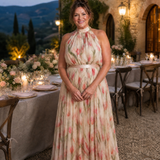 Aurelle | Vestido Midi Floral con Escote Halter