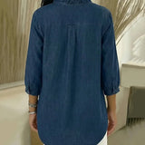 Adel | Blusa con escote en V y detalles de volantes