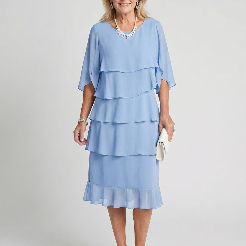 DELACROIX | Vestido Midi Margaux con Volantes