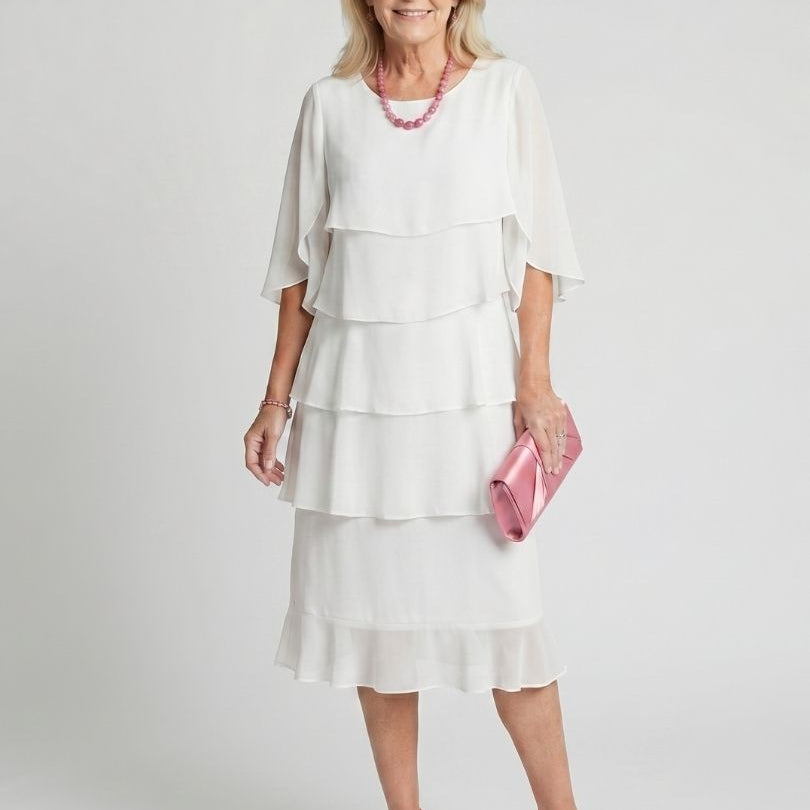 DELACROIX | Vestido Midi Margaux con Volantes