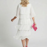 DELACROIX | Vestido Midi Margaux con Volantes