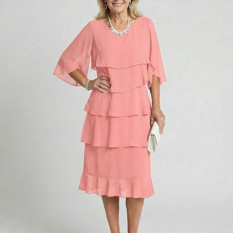 DELACROIX | Vestido Midi Margaux con Volantes