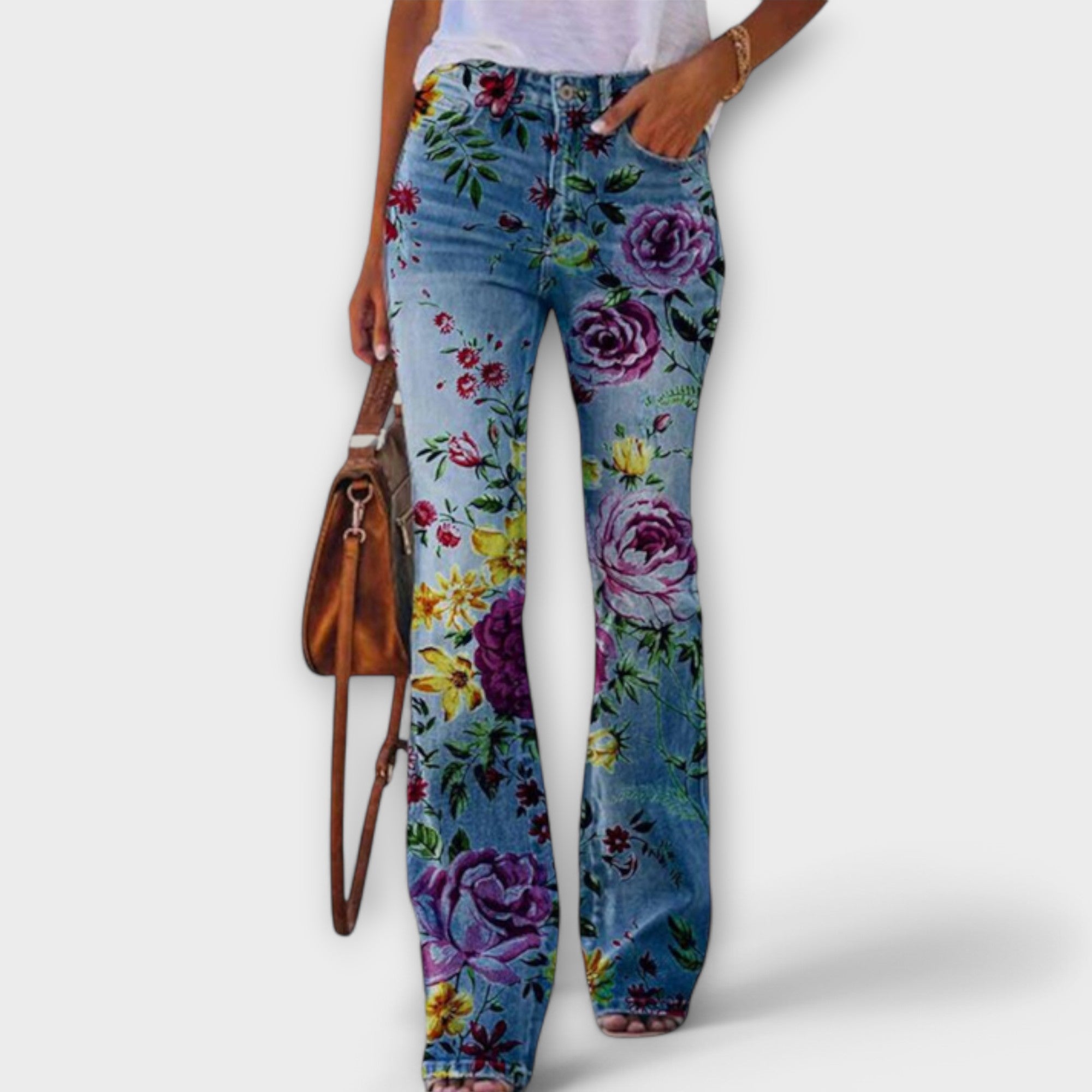 Neda - Pantalones con Estampado Floral