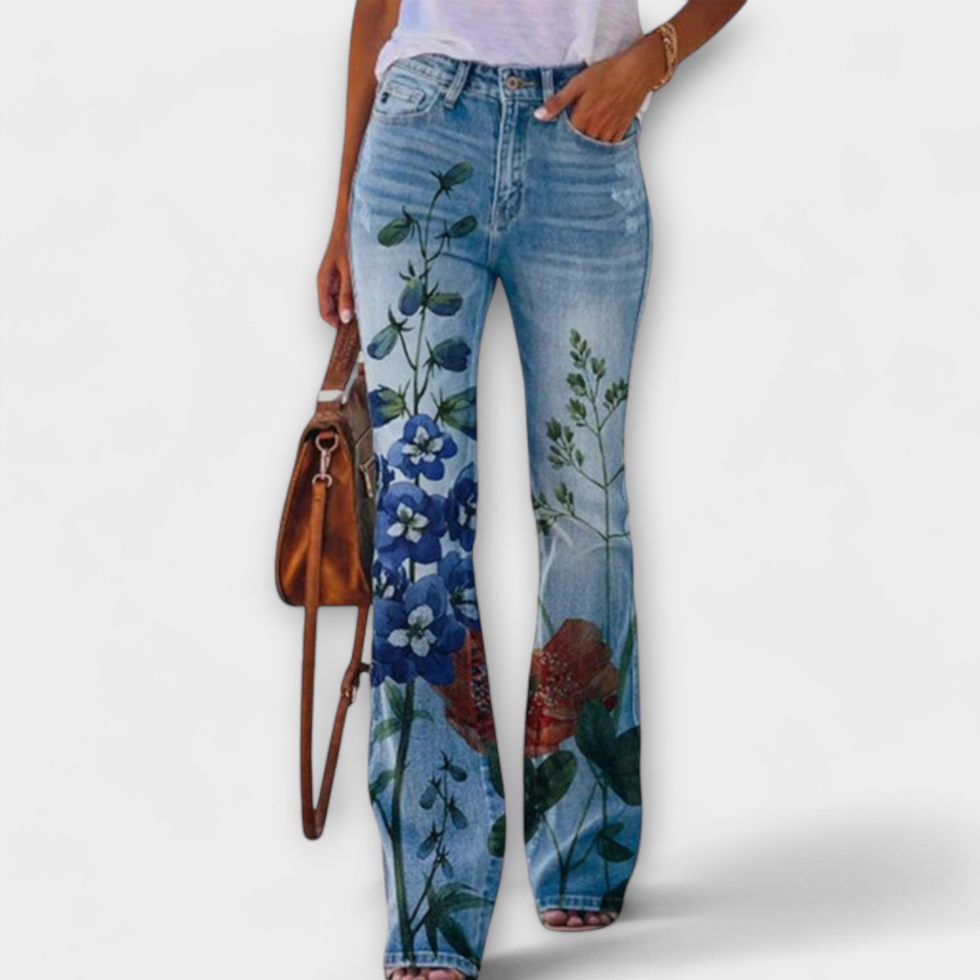 Neda - Pantalones con Estampado Floral