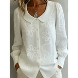 Claudine | Elegante Blusa con Cuello Bordado