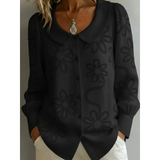 Claudine | Elegante Blusa con Cuello Bordado