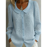 Claudine | Elegante Blusa con Cuello Bordado