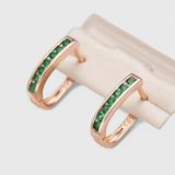 Pendientes de Oro con Esmeraldas y Diamantes