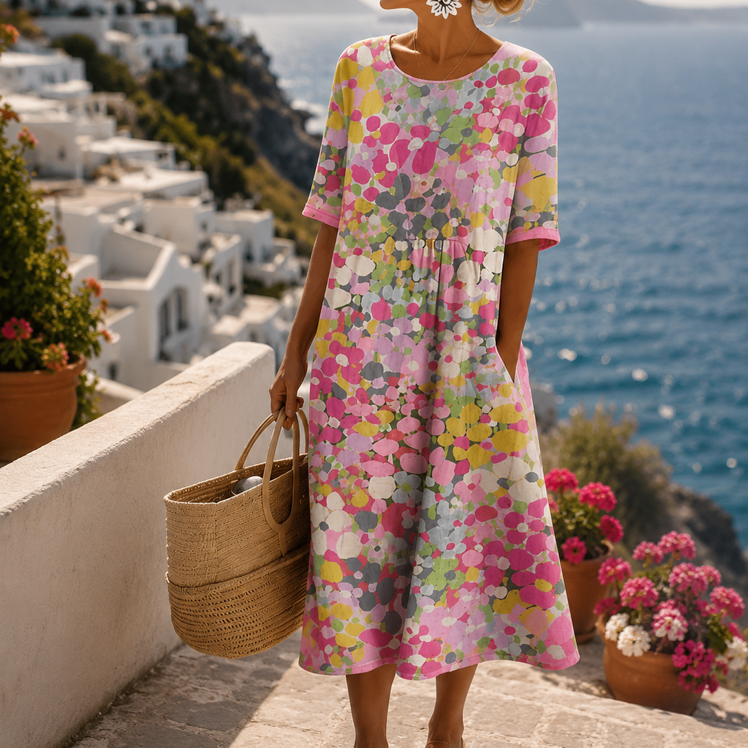 Elena | Vestido Midi Floral Vaporoso