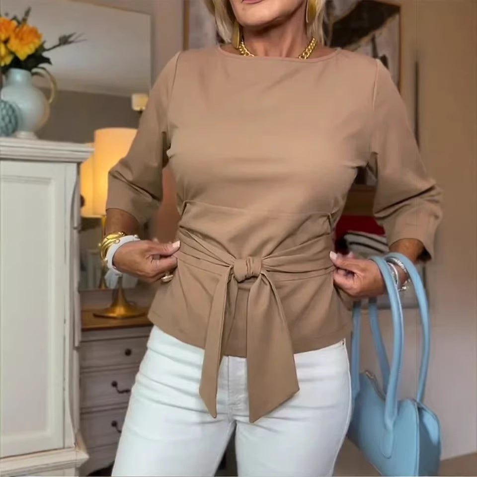 Dalah | Blusa Elegante con Cinturón en la Cintura