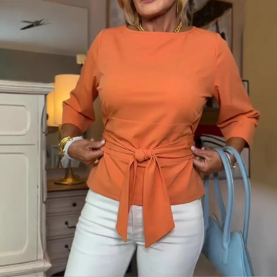 Dalah | Blusa Elegante con Cinturón en la Cintura
