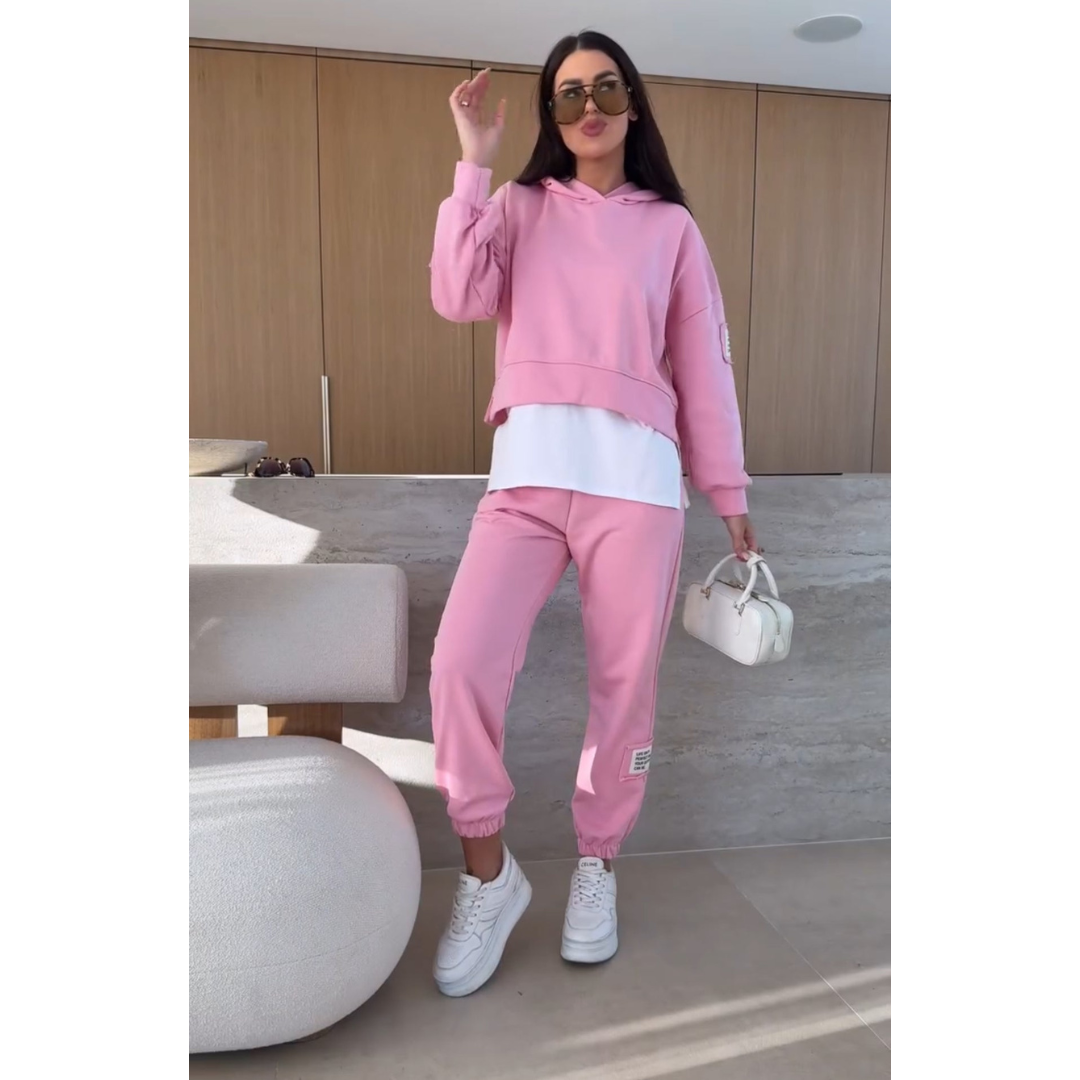 Dana | Conjunto de Sudadera Femenino con Detalles Tejidos