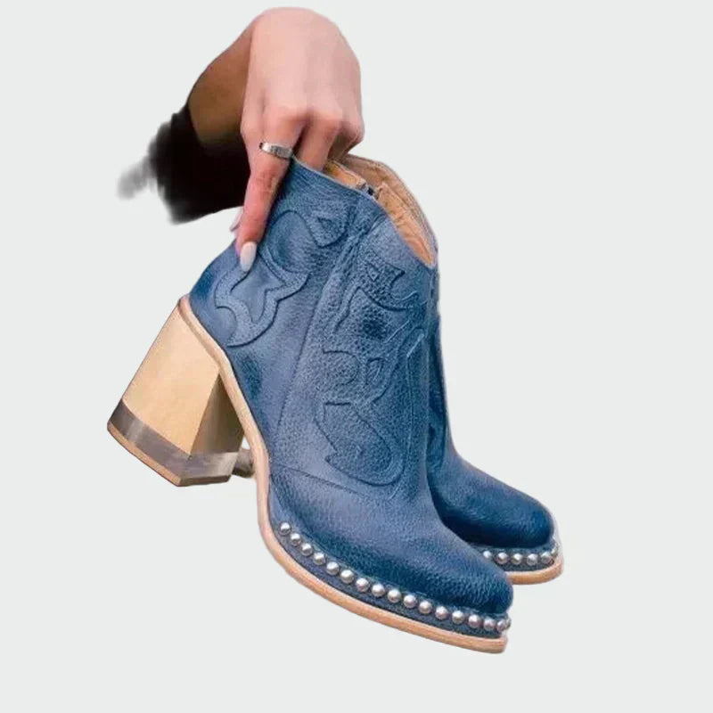 Stanislava - Botas de Cuero con Bordados
