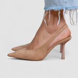 Marlena™ | Tacones Nude con Tira Trasera